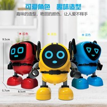 Childrens toys new gyro inertia deformation robot small q car finger gyro rotation dazzle boy interaction