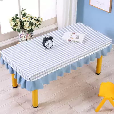 Plaid coffee table cover cover Primary school student table cover Children's tablecloth cover table cover fabric rectangular kindergarten special tablecloth