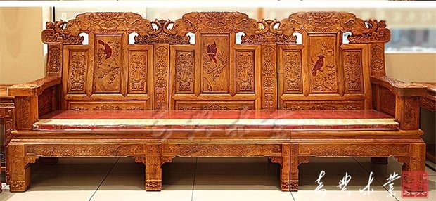 Dongyang gỗ gụ sofa gỗ đàn hương Burmese gỗ hồng mộc kết hợp bộ 10 bộ gỗ hồng mộc lớn đồ gỗ gụ cổ - Bộ đồ nội thất giường ngủ thông minh hiện đại