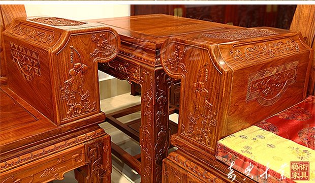 Gỗ hồng mộc châu Phi nhỏ sofa sofa gỗ hồng sắc 1 2 3 kết hợp 6 bộ bộ bàn ghế gỗ gụ Dongyang sofa nhỏ cung cấp đặc biệt - Bộ đồ nội thất kệ để tivi