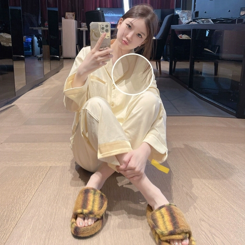 Лонгслив, пижама, однотонные штаны, комплект, французский стиль, изысканный стиль, популярно в интернете, коллекция 2022, простой и элегантный дизайн