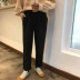 Mùa thu 2018 phiên bản Hàn Quốc của Hồng Kông nếm quần retro giản dị lỏng quần harem hoang dã chín quần nữ sinh viên quần thẳng quần áo thời trang nữ Quần Harem