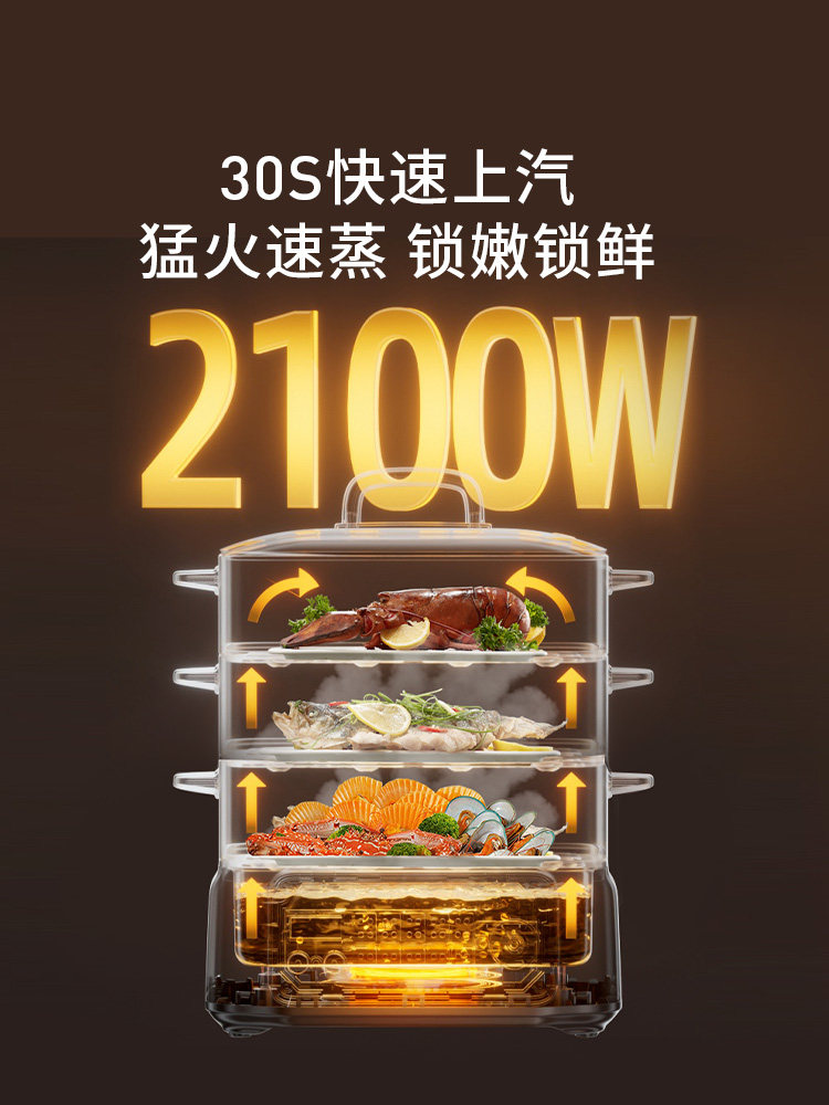 Joyoung Electric Steamer Multifunctional Household Three-Four Layer 304 Stainless Steel Steaming, Cooking and Stewing All-In-One Pot 2026 New Model Genuine Product