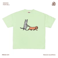 230G Тонкая футболка в стиле плеч, с круглым вырезом, с короткими рукавами, для прогулок с кошками и развлечениями для собак, забавная, детская и милая