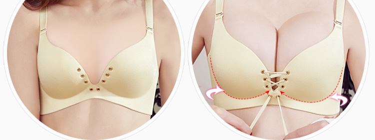 Đồ lót phù hợp với áo ngực nữ thu nhỏ áo ngực gợi cảm không có vòng thép ở bên nhận sữa chống chảy xệ dày phần cao áo bra quây