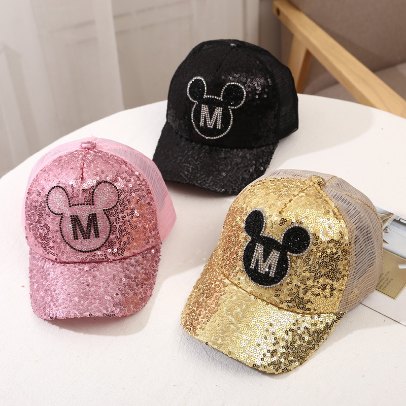 Girl's Princess Cute Letter Bow Knot Rhinestone Pearl Curved Eaves Ivy Cap display picture 2