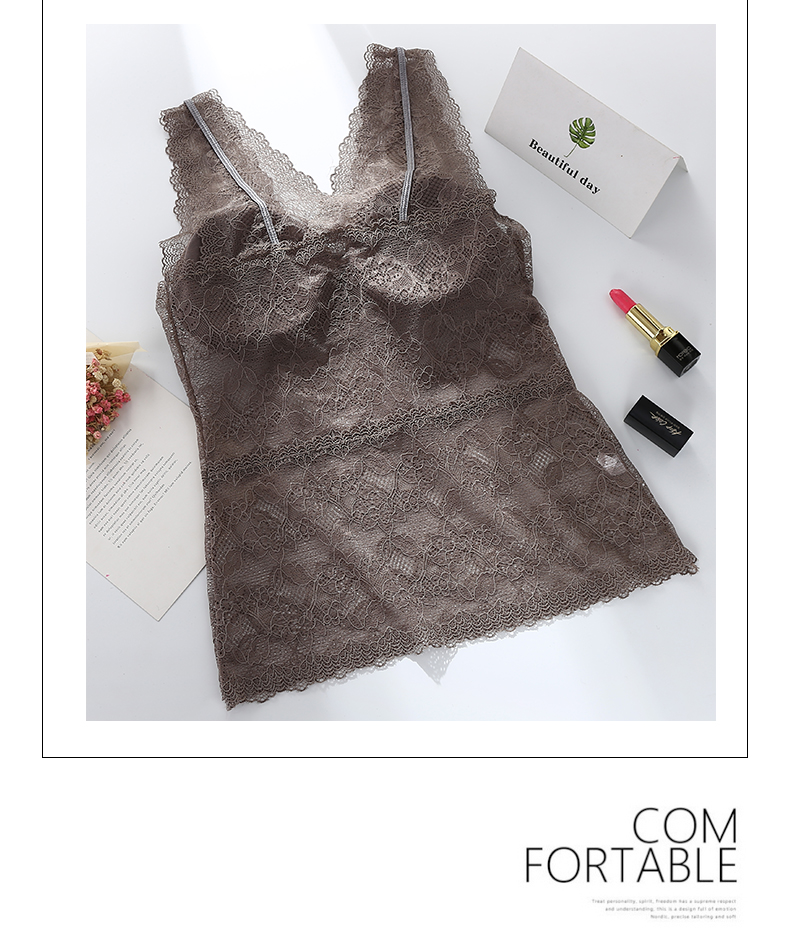 Ren Nữ hoàng Camisole với áo ngực có thể được mặc bên ngoài để mặc gợi cảm thu hút người đẹp trở lại màu đen đáy quần lót nữ - Áo vest ao thun ba lo nu