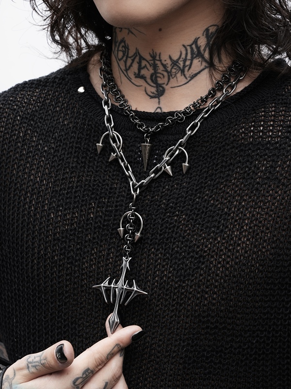 Loveiswar【Shen Yue】Original Gothic Punk Heavy Industry Niche Handmade Double Layer Stacked Subculture Necklace