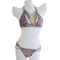 2017 European and American fashion sexy wild multi-rope tassel strap bikini split swimsuit DK35