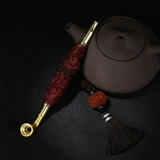 Деревянная дизайнерская старомодная медная курительная трубка ручной работы из сандалового дерева, подарок на день рождения