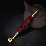 Деревянная дизайнерская старомодная медная курительная трубка ручной работы из сандалового дерева, подарок на день рождения