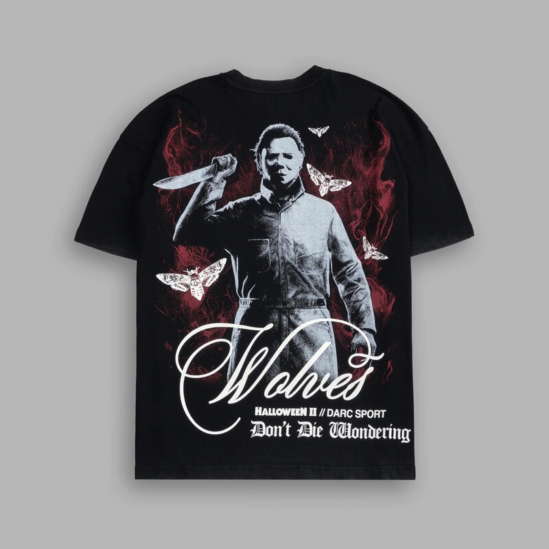 Darcsport Halloween Short-Sleeved Co-Branded Michael Myers American Street T-Shirt, Same Style for Men and Women