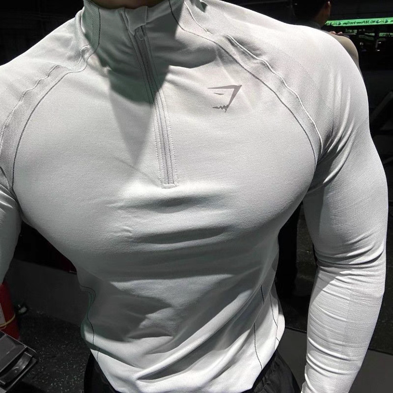 Shark Apex Seamless 1/4 Zip Men's Seamless Printed Half-Zip Tight Long Sleeve Top