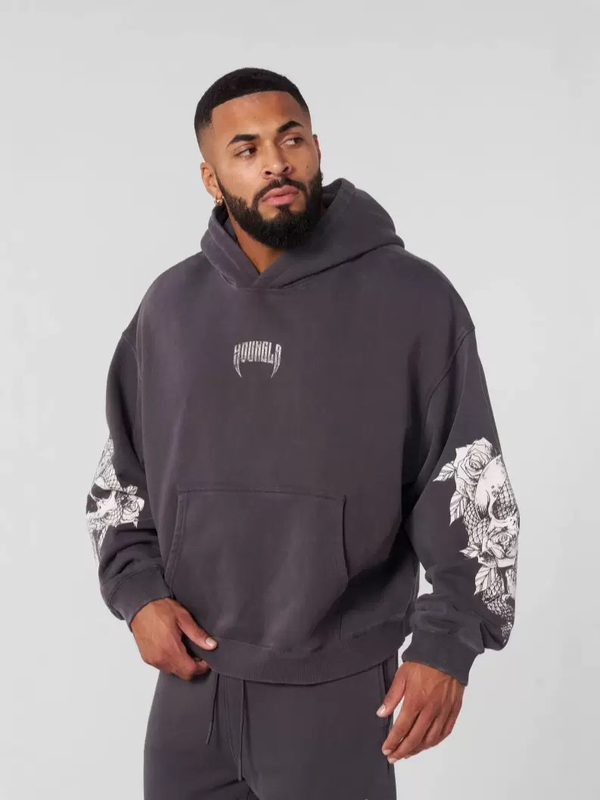 Youngla American Retro Trendy Brand Men's Hooded Sweatshirt Autumn and Winter New Sports Fitness Running Training Hoodie