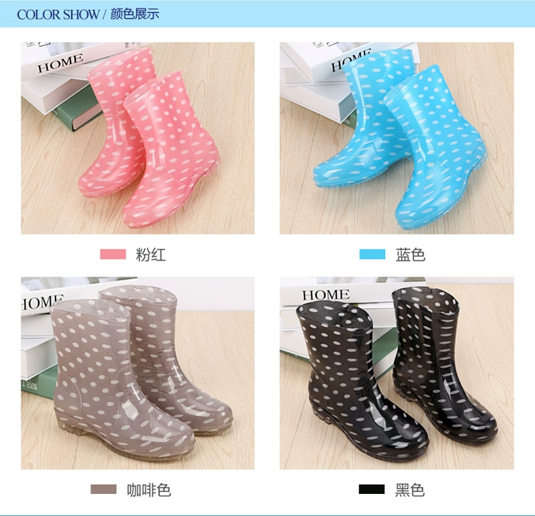 Sản phẩm mới cộng với giày đi mưa nhung trong giày ống đi mưa nữ phiên bản Hàn Quốc của giày cao su chống trượt