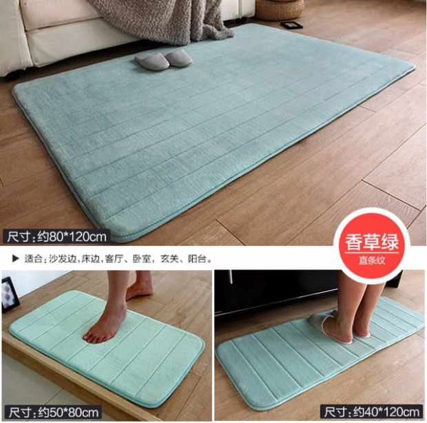 Phòng khách mềm mại trải thảm foyer mat dày màu xanh lá cây phòng ngủ đầu giường chăn máy có thể giặt thấm chống thấm mat tham long