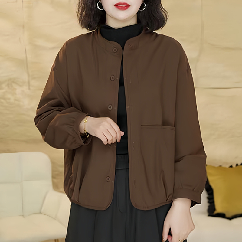 Mom's Short Chanel-Style Jacket for Women, 2026 Spring and Autumn New Model, Middle-Aged Ladies' Simple Solid Color Thin Top Jacket Mom's Short Chanel-Style Jacket for Women, 2026 Spring and Autumn New Model, Middle-Aged Ladies' Simple Solid Color Thin Top Jacket