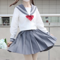 Xiaojin Japanese-style basic JK uniform gray three female students spring and autumn college style long-sleeved suit female genuine skirt