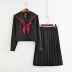 đồng phục JK Nhật Bản ngắn tay thêu màu đỏ hai mềm chị quần áo xấu đen thủy thủ phù hợp với sinh viên váy phù hợp giữa 