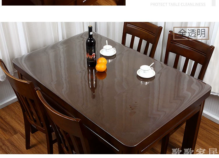 bàn kính hình chữ nhật bàn cà phê vải thảm mục vụ nhựa PVC mềm đệm nước nóng dùng một lần và dầu pad nhiệt - Khăn trải bàn khăn trải bàn chống thấm