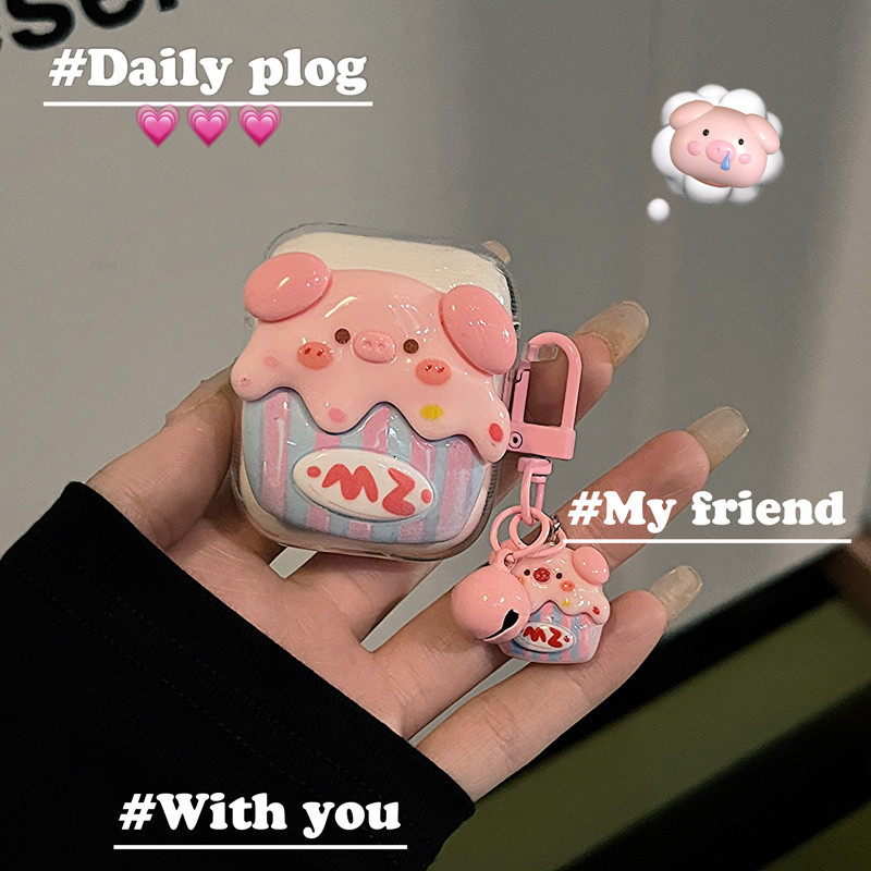 Cute Japanese and Korean 3D Pig Design Suitable for Apple AirPods Pro 3 Bluetooth Earphone Case, AirPods 4/3 Soft Case, Huaqiangbei New 6Th Generation/Pro5 Protective Case, Pro4 Girl Mini4 Cartoon Case Cute Japanese and Korean 3D Pig Design Suitable for Apple AirPods Pro 3 Bluetooth Earphone Case, AirPods 4/3 Soft Case, Huaqiangbei New 6Th Generation/Pro5 Protective Case, Pro4 Girl Mini4 Cartoon Case