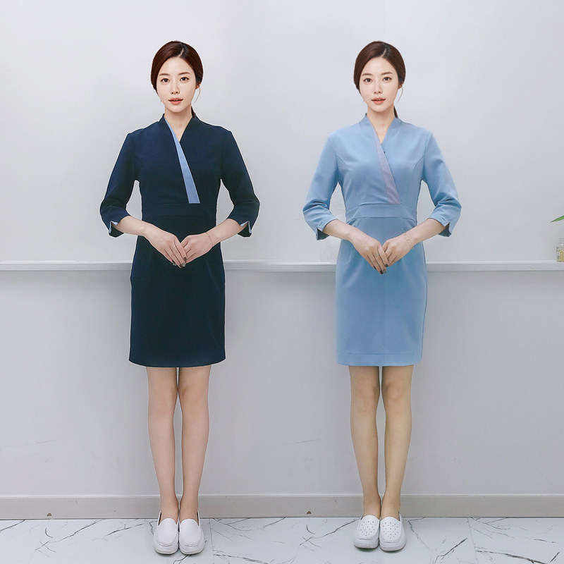 High-end professional dress fashion dress Women's autumn and winter sales department front desk work clothes stewardess uniform beautician tooling