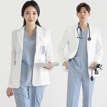 Korean spring and summer dentist clinic medical beauty plastic surgery white coat Korean version of brush hand clothes pet hospital high-end work clothes