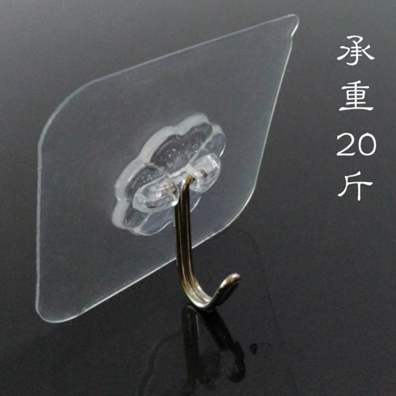 No trace sticky hook strong transparent hook sticky suction cup glass tile wall bathroom nail-free door back sticky hook