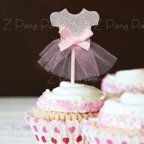 Zhang chubby party cupcake insert decoration cute palace princess skirt 6