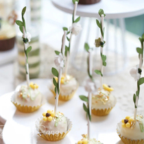 White Green Ensemble Themed Dessert Table Decoration Stick Candy chocolate Decorative Stick