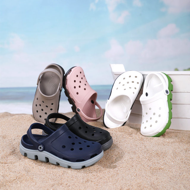 JDOV Croc Shoes Women's Summer EVA Anti-Slip Outerwear Seaside Sandals Soft Sole Thick Sole Baotou Beach Shoes Slippers