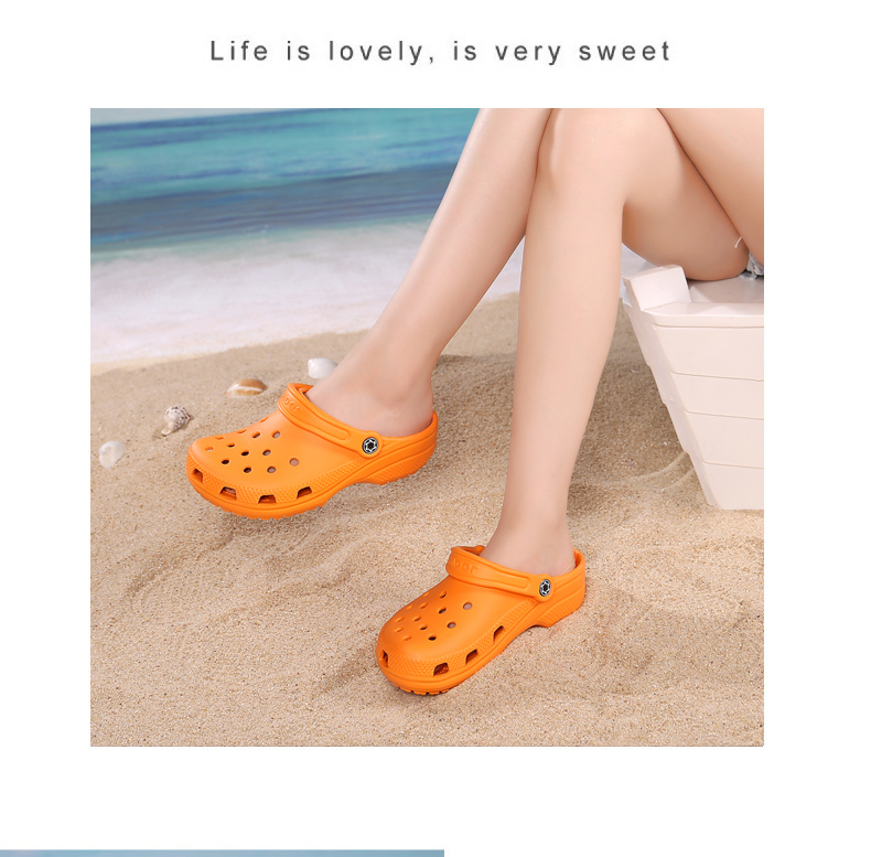 Lỗ giày phụ nữ mùa hè không trơn trượt thoáng khí dày đế giày bình thường y tá phụ nữ mang thai dép xăng đan mang dép mới Baotou