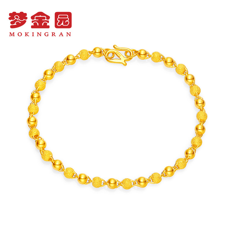 Dream Gold Garden Gold Hand Refining Women's Foot Gold 999 Transshipment Pearl Classic String Pearl Small Gold Pearl Bracelet gold Marin Gold