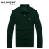 Yibangnu 2018 xuân hè nam mới ve áo sơ mi nam áo thun dài tay nam Áo thun cotton cỡ lớn giặt cotton polo nam Polo