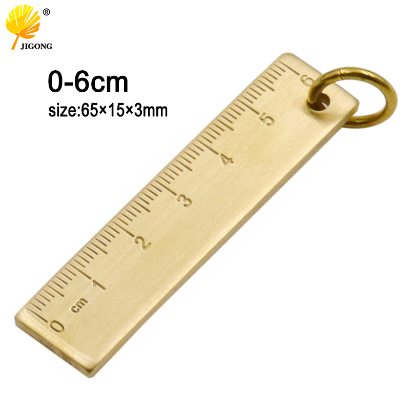 Record work 60mm small copper ruler thickened brass metal measuring ruler key pendant craft gift hardware