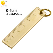 Remember worker 60mm small bronze ruler thickened brass metal measuring ruler subkey pendant process gift hardware