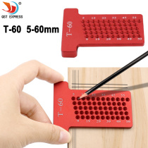 T60 woodworking scribe ruler hole ruler aluminium alloy T-scale woodworking scribe measuring tool mini scribe