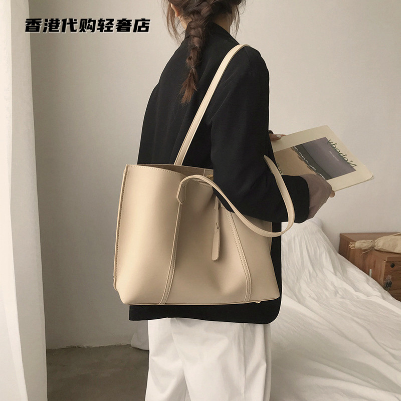 French shop Long Real Push new women's bag Tidal Genuine Leather Bag Big Capacity Hand Single Shoulder Bag Special bag Commuter Bag