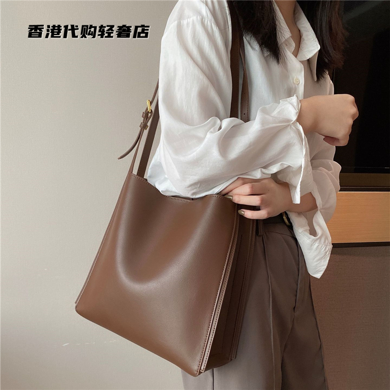 French official women's bag leather fashion tote bag large-capacity bag 2022 new messenger bag shoulder bag