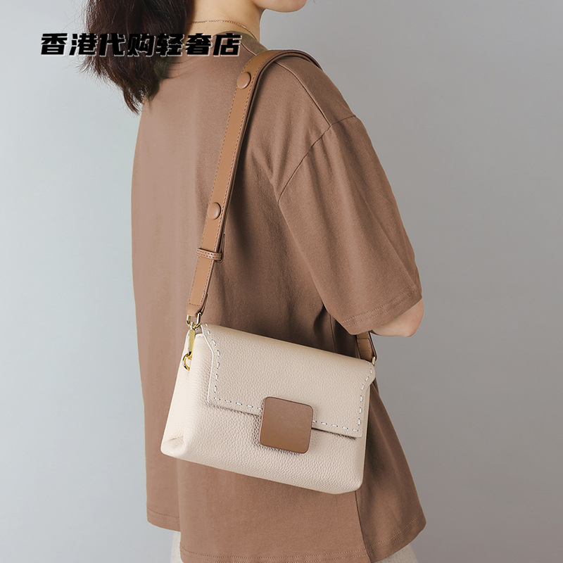 French official Mk II women's bag 2022 new genuine leather skew satchel 100 lap small square bag single shoulder envelope bag