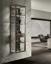 Aluminum alloy with lamp kitchen storage luminous shelf Red wine rack bookshelf seasoning rack Storage rack Floor-to-ceiling multi-layer rack