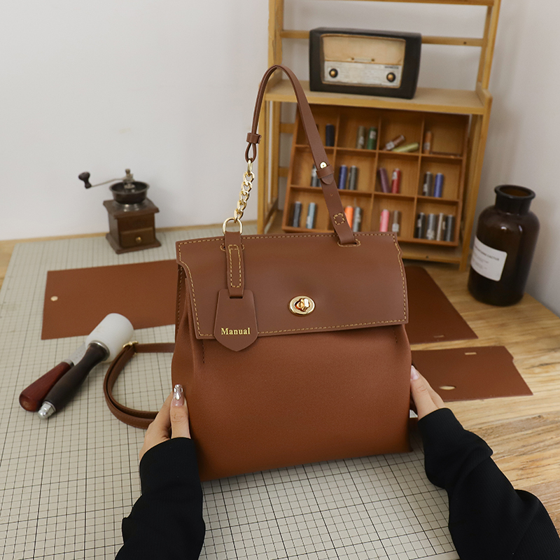 DIY Large-Capacity Casual Backpack Hand-Woven Bag LAOSHU Hand-Stitched High-Quality Single-Shoulder Crossbody Bag