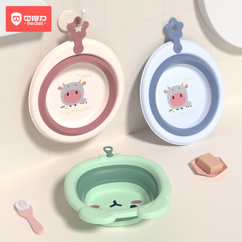 Baby folding washbasin 3 pack baby washbasin children wash ass three-piece set newborn small basin 2