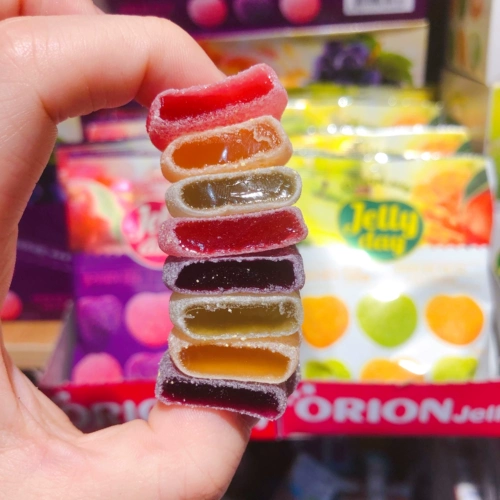Корея Jellyday haoli VC Fruit Fruit Floquin Fudge Grape Mango Mango Apple Apple QQ Sweet 63G
