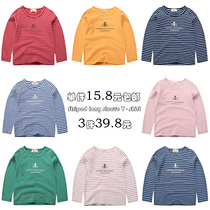 Boys long sleeve T-shirt children Spring and Autumn girls new childrens round neck casual top baby stripe base shirt