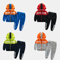 Korean childrens clothing boy sports suit 2020 Spring New zipper two-piece set small children sports sweater tide