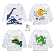 2020 children cartoon Korean childrens clothing boys and girls autumn baby shirt new solid color cotton