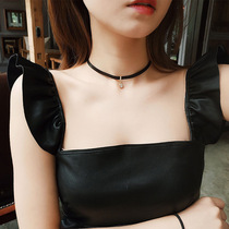 Japanese cross-dress neck jewelry neck chain short choker womens simple necklace Joker collars neck strap pseudo-mother supplies