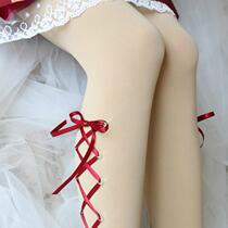 Japanese Lolita velvet ladyboy stockings ribbon Lolita pantyhose lolita socks cos womens big brother