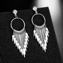 European and American creative exaggerated multi-layer geometric female stud earrings Fashion big name metal multi-hanging earrings earrings